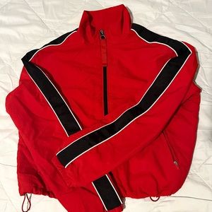 Women’s Red cropped bomber jacket